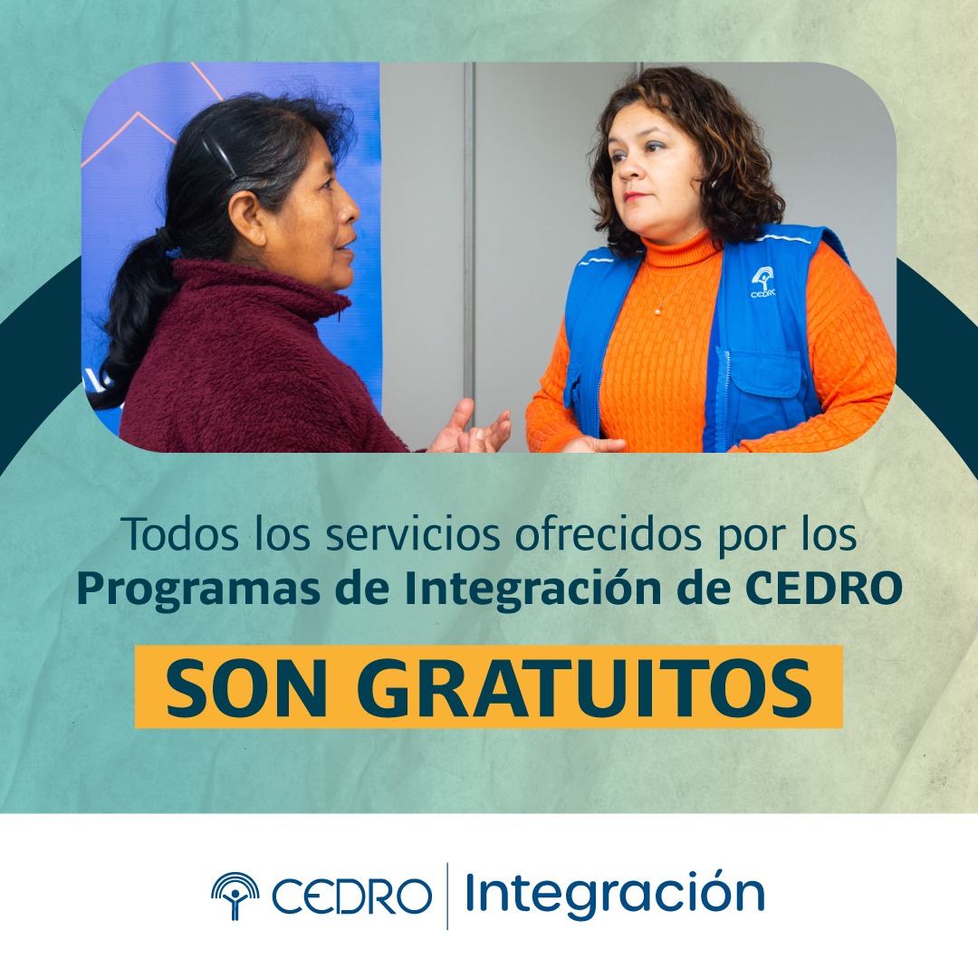 cedrointegra's tweet photo. ¡Ojo! 👀👀

👇👇👇

En CEDRO no cobramos por ninguno de los servicios ofrecido en nuestro Programas d Integración.

Nuestros Programas son #GRATUITOS, no permitas que nadie te cobre por participar 🚫 https://t.co/ynEGKaEriE