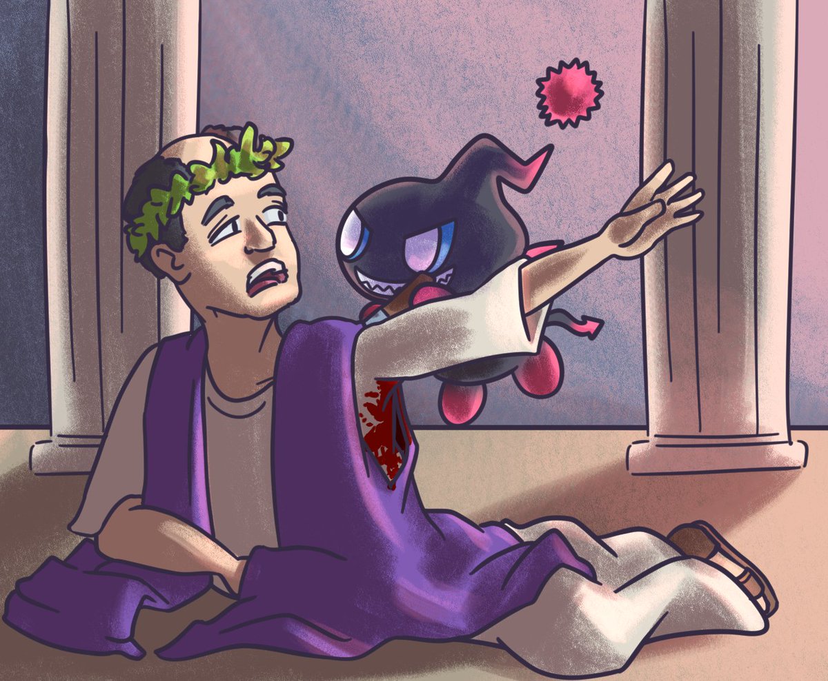 for funsies i redrew this middle school assignment

not sure why i included a chao in caesar's betrayal but it's now canon