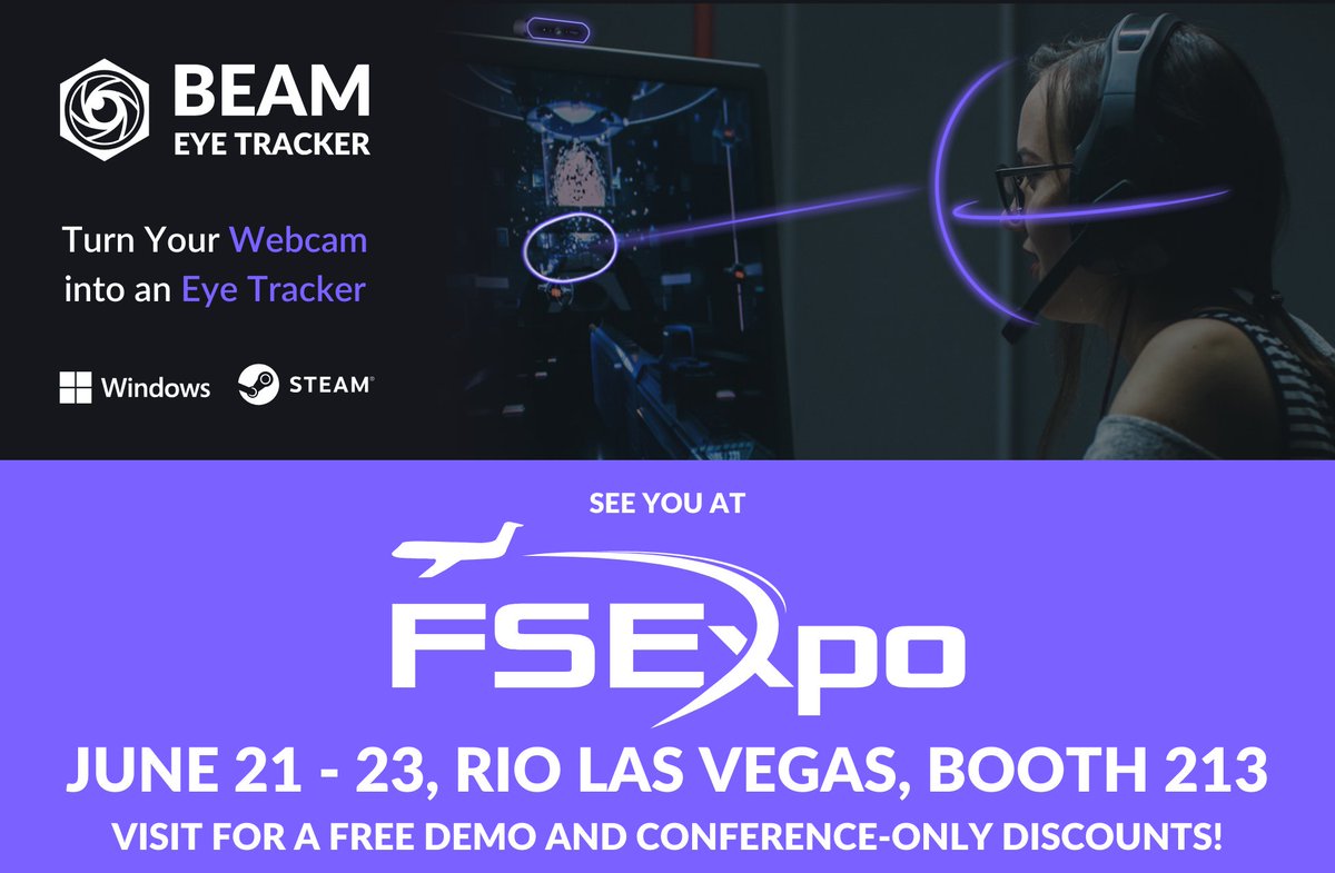 Beam Eye Tracker (@beameyetracker) on Twitter photo Join us <a href="/flightsimexpo/">Flight Simulation Association</a> 2024 from June 21-23 at the Rio Las Vegas, Booth 213. Visit for a demo and enjoy conference-only discounts. Thanks to Evan & Phil for organizing this event!
#FSExpo #flightsim <a href="/OverKillSims/">OverKill Simulations</a> <a href="/FSElite/">FSElite</a> Join us <a href="/flightsimexpo/">Flight Simulation Association</a> 2024 from June 21-23 at the Rio Las Vegas, Booth 213. Visit for a demo and enjoy conference-only discounts. Thanks to Evan & Phil for organizing this event!
#FSExpo #flightsim <a href="/OverKillSims/">OverKill Simulations</a> <a href="/FSElite/">FSElite</a>