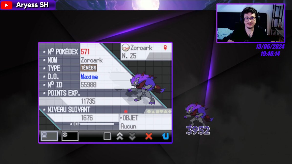 Mon 110eme shiny et reclaim de ma petite Zoroark Délock ! Trop heureux de recompter ce shiny dans ma collection, un de mes shiny préféré et par chance je n'ai pas phasé.☺️

La Reac=>youtube.com/watch?v=N3YbLP…