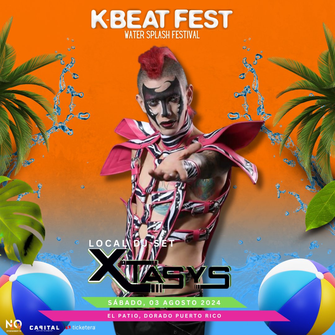 N2O4ENT's tweet photo. ¡Se une al lineup el DJ local Xtasys 🇵🇷!
¿Listos para un crossover EDM x K-POP? 🔥🎶
-
#KBeatFest #n2o4ent #festival #musicfestival #kpop #khh #edm #waterfestival #puertorico https://t.co/4oQb7DbQ3M