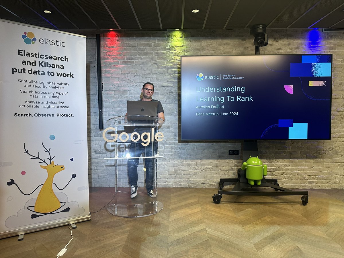ElasticFR's tweet image. Et @afoucret nous a présenté le sujet sur lequel il bosse depuis plusieurs mois : #LTR #LearnToRank dans #Elasticsearch. Une vidéo à revoir bientôt 😊