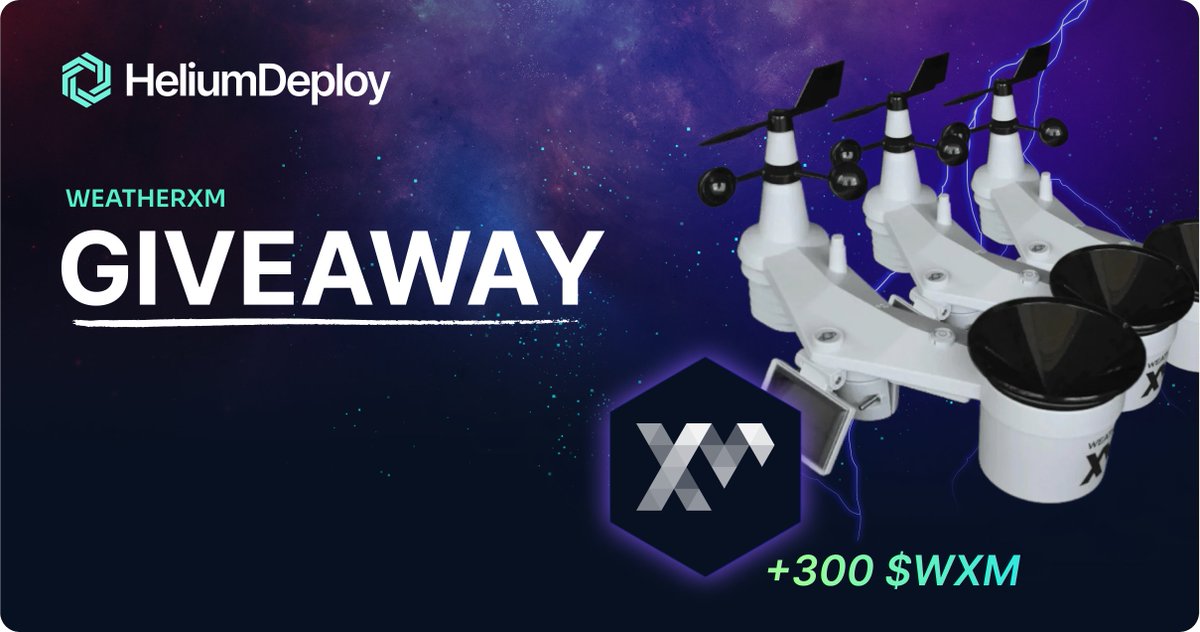 Heliumdeploy's tweet image. ⚡️ It's that time again ⚡️

3 WeatherXM WS2000 Stations and 300 $WXM tokens are up for grabs!

Enter our giveaway 👇
sweepwidget.com/c/81493-p5wy3v…

Gain points for more chances to win 🏆

@WeatherXM Let's go!!