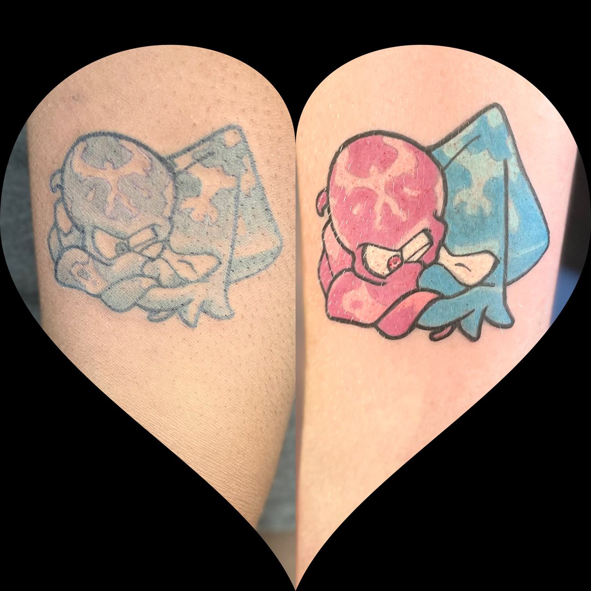 JacksonForbes4's tweet image. My Man and I got our tattoos to celebrate our 2nd year anniversary #splatoon #Splatoon３