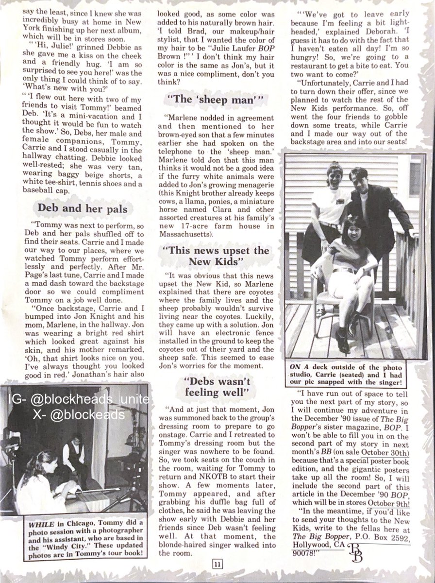 Blockeads's tweet image. It’s like
🎩MAGIC🎩
#ThrowbackThursday
To the original 
#MagicSummerTour
Here’s an article from #BigBopper Magazine from December 1990!