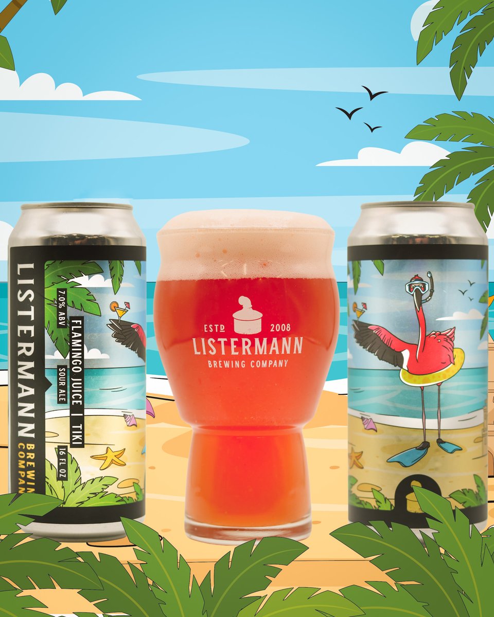 We're taking you on a tropical getaway with Flamingo Juice | Tiki 🌴🥥  We jammed toasted coconut, passion fruit, pink guava, key lime, mango and dragon fruit into this refreshing sour ale, transporting your taste buds to an exotic, tropical oasis.

Releases tomorrow!