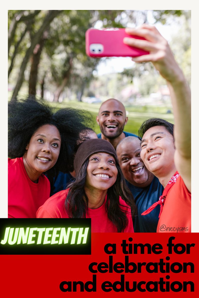 niecyisms's tweet photo. As of June 17, 2021, Americans officially honor #Juneteenth as a federal holiday in the country.

Let's reflect on the history of enslaved people and our progress as a nation embracing Juneteenth as a time for celebration and education.

https://t.co/EQKUArzNod https://t.co/Lw2DpT6hU7