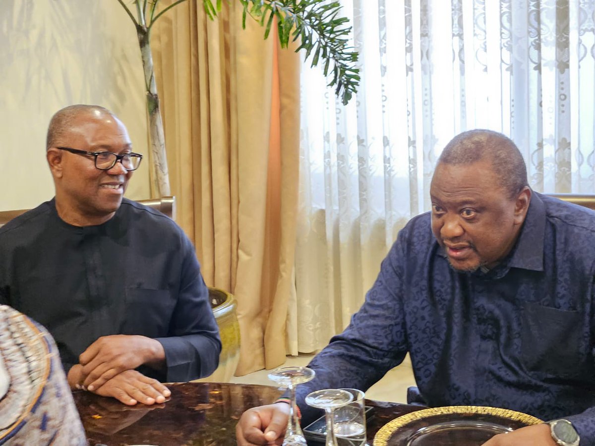 PeterObi's tweet photo. Today in Benin, I joined my very Dear Elder Brother and Former President of Nigeria, H. E. Goodluck Ebele Jonathan @GEJonathan and his wife, Patience Jonathan, at the 2024 Democracy Day Dialogue, organised by The Goodluck Jonathan Foundation. https://t.co/6Ap0V9adgA