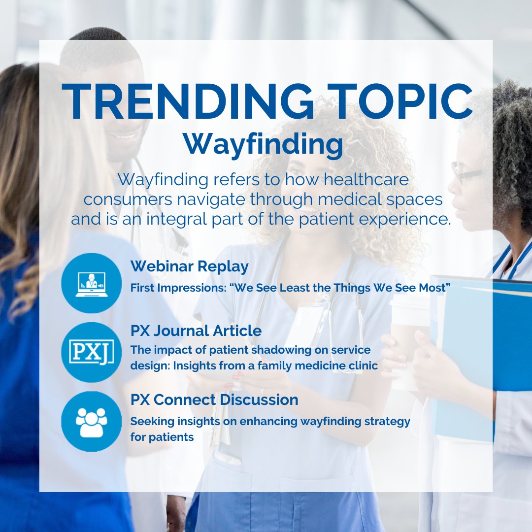 This month's trending topic focuses on wayfinding, an integral part of the patient experience. 

Find the right resources for you ow.ly/57NB50SioQP