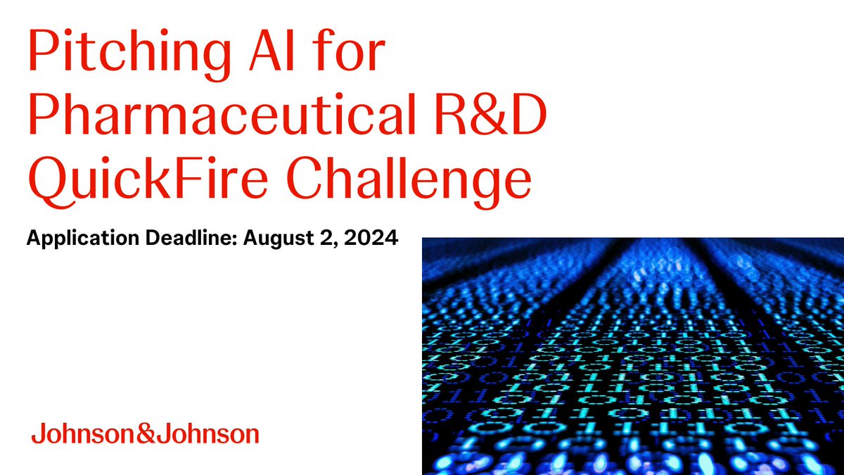 JLABS's tweet photo. Pursuing an innovation that uses the power of #AI to accelerate pharmaceutical R&amp;D? Apply by 8/2 for the chance to showcase your science  our West Coast Summit: The Transformative Power of AI in Pharmaceutical R&amp;D in San Francisco: https://t.co/ldDhPXCq5l @JNJInnovativeMed https://t.co/TNr32HTEAU