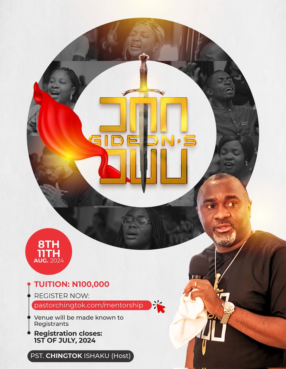 Gideons 300 about to kickstart... An opportunity to be mentored by myself and to network with other believers as we take the earth for our God. Register here pastorchingtok.com/mentorship

#Gideon300
#ArmyRising