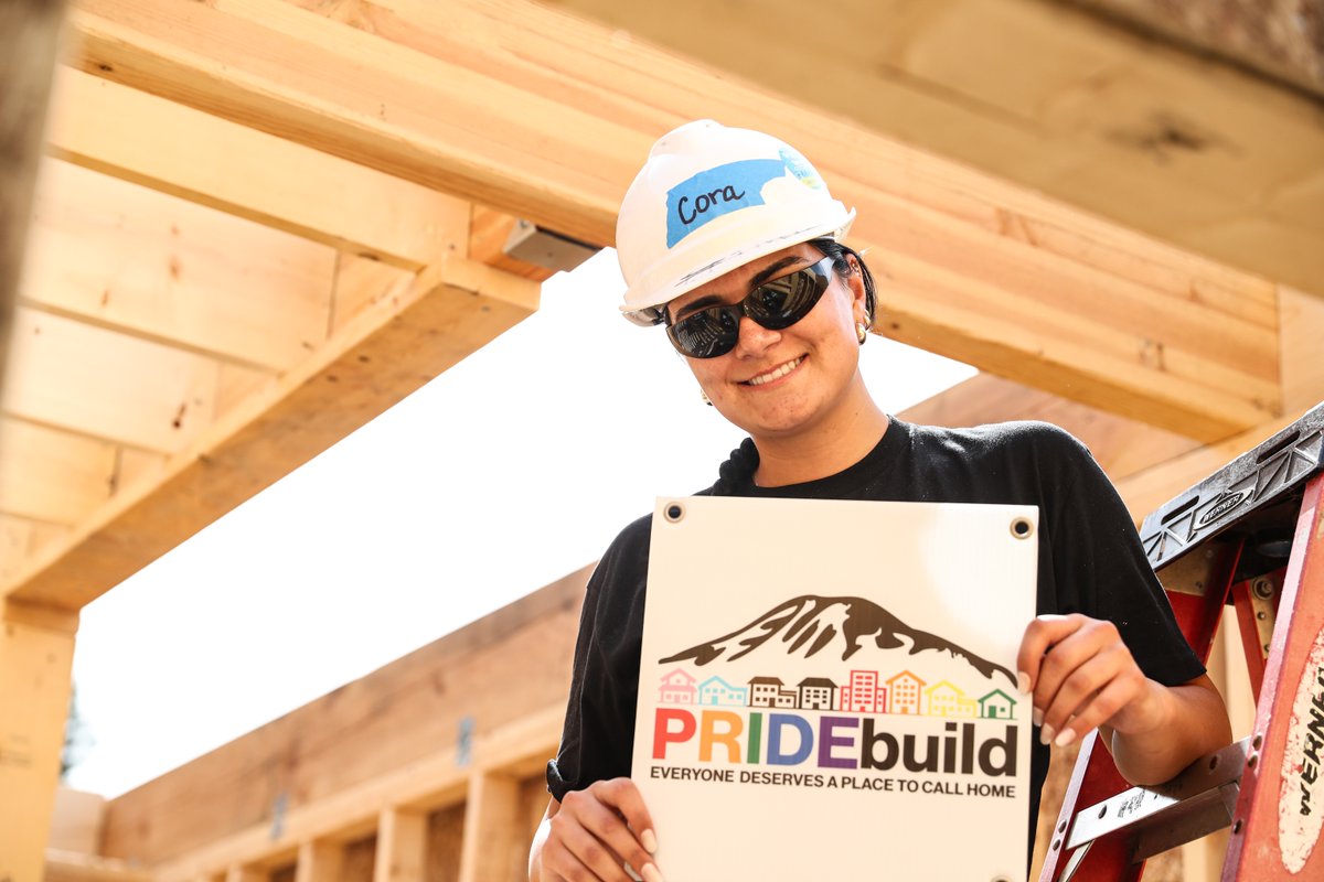 habitatskc's tweet photo. A special thank you to our #PrideBuild sponsor, Hudson Pacific Properties, for joining us at our Yarrow Cottages site for a build day. Your support makes our work possible. https://t.co/MY5RUHvJa7