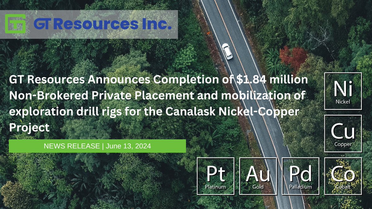 NEWS RELEASE | Drills are mobilizing at Canalask, where up to 2K m of drilling is planned to test an EM Maxwell plate that was defined last year. We’ll also carry out more downhole EM surveys aimed at finding massive Cu-Ni sulphide mineralization:
gtresourcesinc.com/archives/engli…