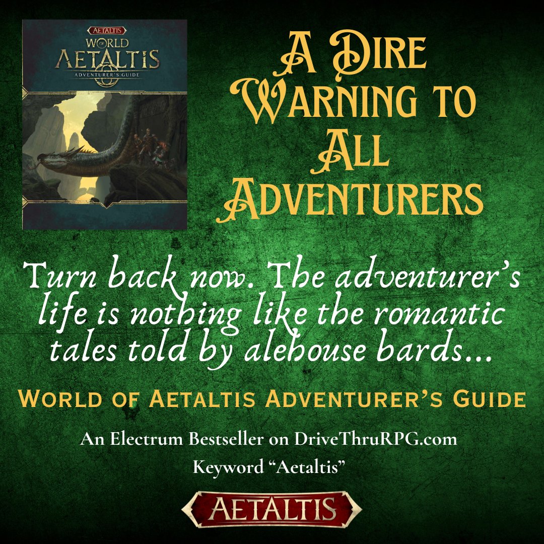 Our Adventurer's Guide is an Electrum Bestseller on DrivethruRPG.com! Full of lore, monsters, and settings to make your #Aetaltis #game come alive! #RPG #rpgguide #rpgmanual #gaming drivethrurpg.com/en/product/367…