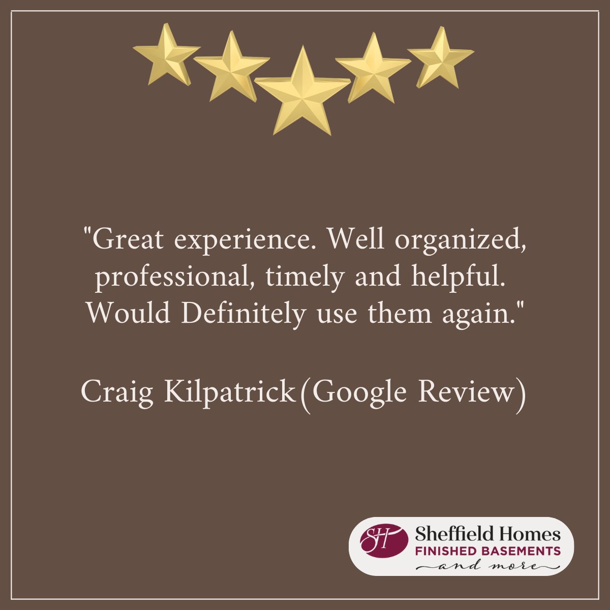 finbasements's tweet photo. "Great experience.  Well organized, professional, timely and helpful.  Would Definitely use them again."

Craig Kilpatrick (Google Review) https://t.co/b5FAzLo0YH