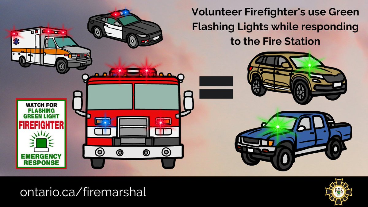 Do you live in a green-light community? Support your local volunteer  firefighters en route to an emergency by yielding the right-of-way to  flashing green lights. Your consideration supports quicker response times.  #GreenLights, image size:1200x675