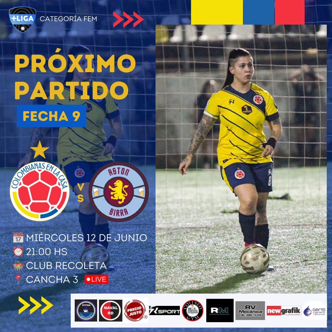 colombiaaencasa's tweet photo. 𝐏𝐨𝐫 𝐯𝐨𝐥𝐯𝐞𝐫 𝐚𝐥 𝐭𝐫𝐢𝐮𝐧𝐟𝐨 💪🏾

Tras dos fechas sin sumar, saldremos en busca de volver a los 3pts, vamos las Chicas!! @ligadetuiteros_ 

📌 9na Fecha
🆚 @AstonBirraFc23 
🗓 12 de Junio
🏟 Club Recoleta
⏰ 21:00Hs (Live)
📍 Cancha 3

#VamosCampeonas 🇨🇴🇨🇴🇨🇴 https://t.co/YGTX5L93Xr