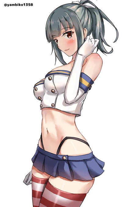 チューブトップ型島風服の夕張#艦これ版深夜の真剣お絵描き60分一本勝負#艦これ版真剣お絵描き60分一本勝負_20240611 