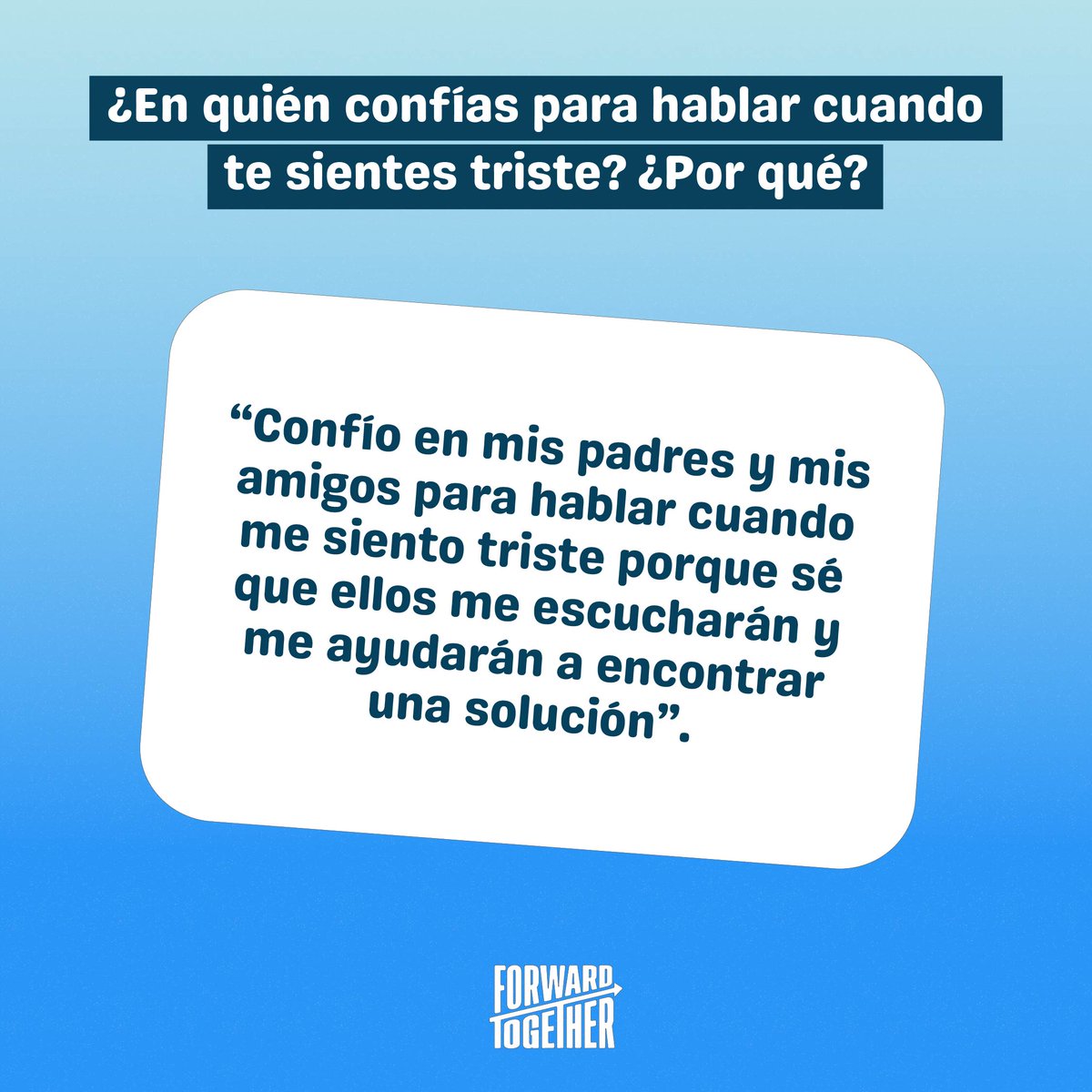 FwdTogetherCO's tweet photo. ¿Te gustaría saber a quién le pediría ayuda tu adolescente si estuviera estresado? Usamos Conectar Más, nuestro juego diseñado para fortalecer relaciones entre padres y adolescentes, y les hicimos esta pregunta a adolescentes de Colorado. Esto es lo que respondieron. https://t.co/MjF2nJIjGd