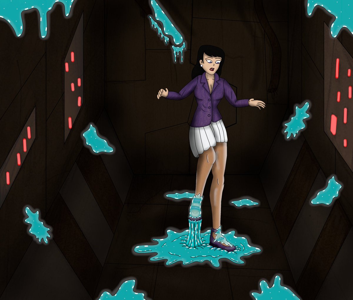 HotDog32118923's tweet photo. here is a version of the Lois commission where her feet are covered

#stuckfetish 
#粘着拘束 https://t.co/5vTNeG0R84