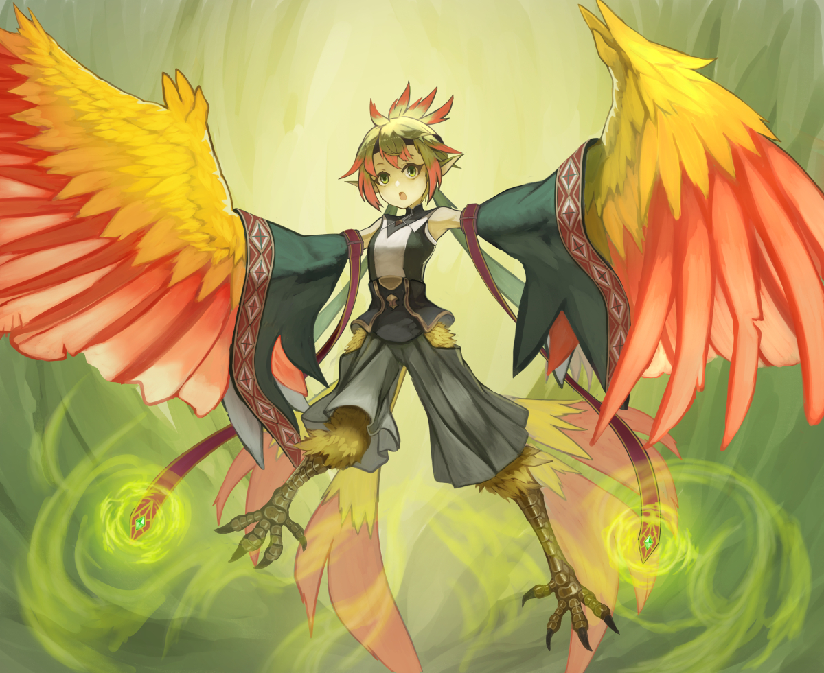 鳥人の子供
#イラスト #創作 #人外