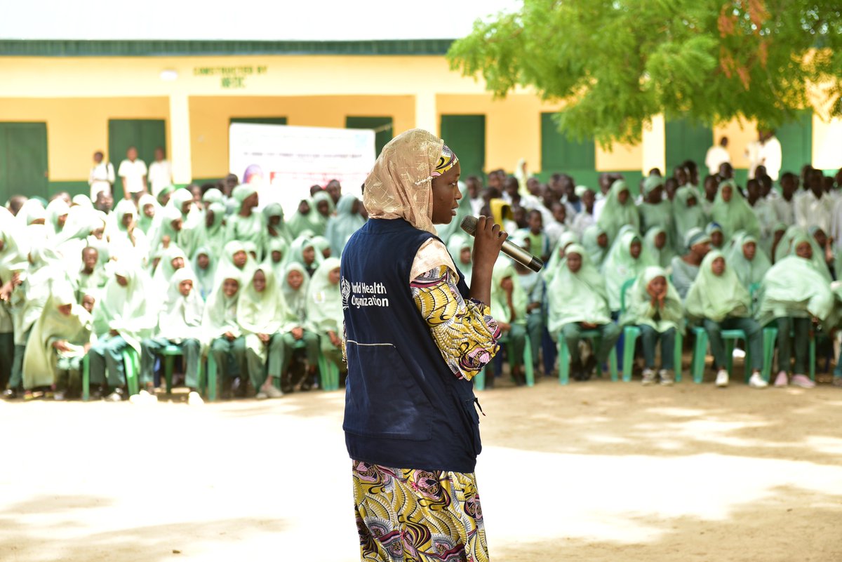 WHONigeria's tweet photo. To mitigate the risk of #cervicalcancer, @WHONigeria, with funding from @gavi, provides one of the must-wins support to the @BornoGovt and @YobeStateGovt, to flag off the vaccination campaign against HPV targeting > 447,000 girls aged 9-14 years in Borno &amp; >350,000 in Yobe states https://t.co/eK8UoJ1yZq