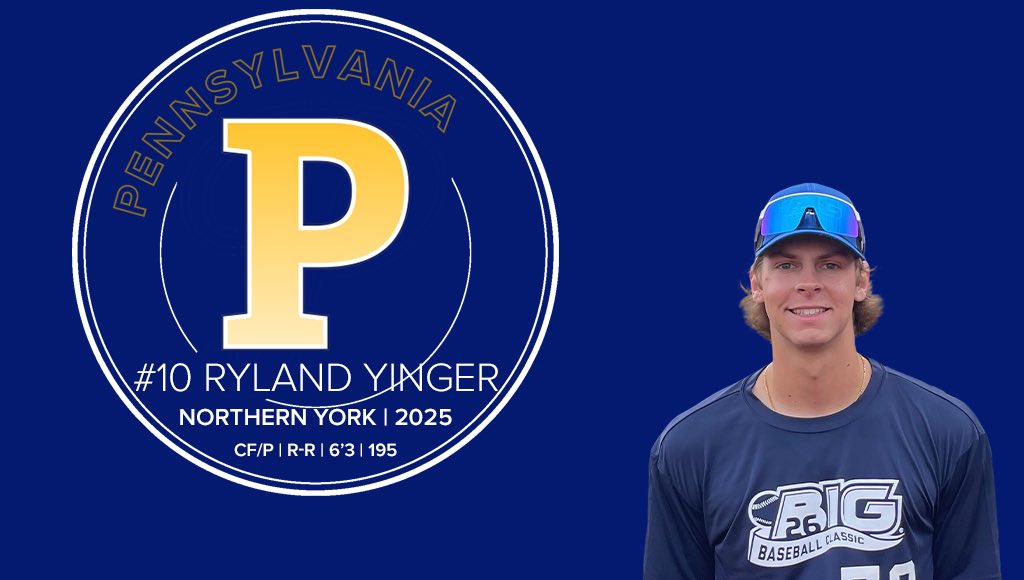 🔷 PA PLAYER SPOTLIGHT🔷
#10 Ryland Yinger
Northern York | CF/P 
Ryland &amp; Team PA will host Team Maryland at FNB Field in Harrisburg on July 25-28. 🔗big26.com for ✔️Scout RSVP, 🎟️Fan Tix &amp; 📧E-News