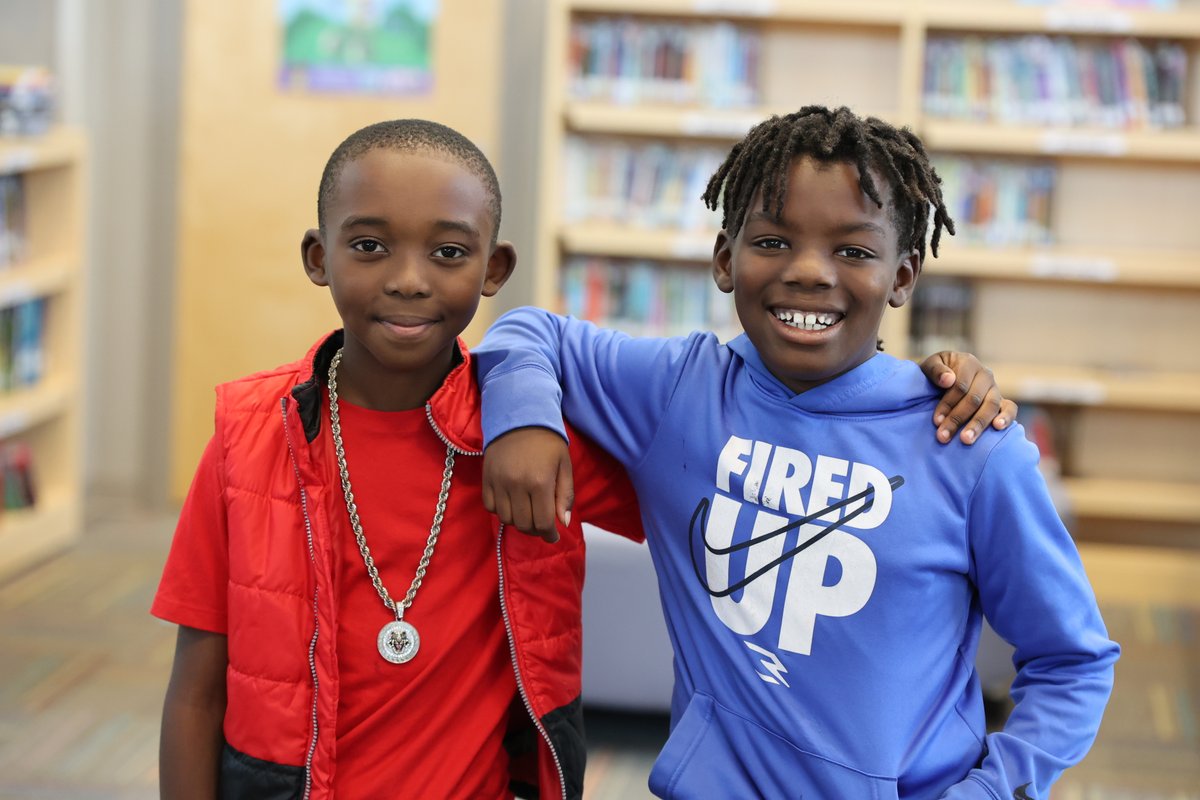TCSBoardofEd's tweet photo. When a picture makes you smile. This is that picture. These two young men, Reginald & Ja'Carion, from @CentralESChamps gave really well spoken interviews today!! & they're best buds! @CyntMillerHuff @colemanlah @MikeDaria @bamaEMW @ESPNupe #AmazingotheCORE #TCSsummerlearning https://t.co/ljySGI2AJi