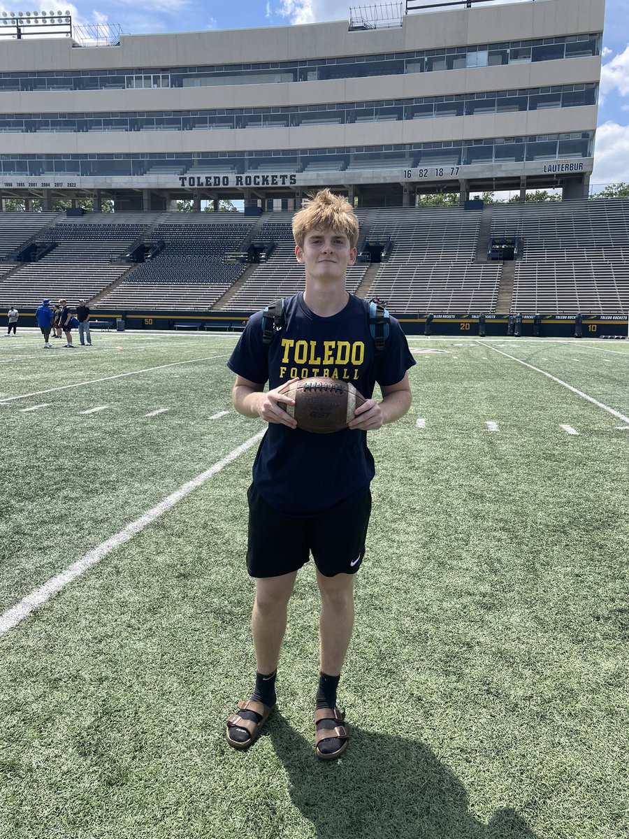 Thank you <a href="/stantonweber/">Coach Stanton Weber</a> for inviting me to Toledos specialist camp. I charted well on field goal and made it to the kick off final. <a href="/CGTrojanFB/">Trojan Football</a> <a href="/DeepDishFB/">DEEP DISH FOOTBALL</a>