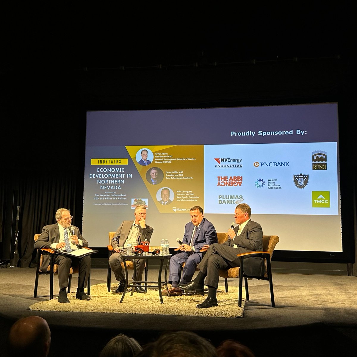 🚀 Last week, I attended Indy Talks: Economic Development NV.

🏙️ Jon Ralston led a great discussion with leaders from EDAWN, Reno-Tahoe Airport Authority, and Reno-Sparks CVA.

💪 Proud to collaborate with leaders to equip students for Reno’s bright future.

💚 <a href="/TheNVIndy/">Nevada Independent</a>