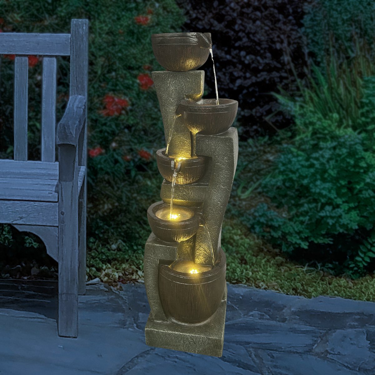 angelodecor's tweet photo. Elevate your outdoor space with the sleek design of our 39” Birmingham Fountain. Perfect for decks and patios, the mesmerizing LED accentuates the gentle water flow, creating a captivating ambiance. For more: https://t.co/dN3FrjM3sU #patiofountain #gardenfountain #angelodecor https://t.co/dplfptBd5h