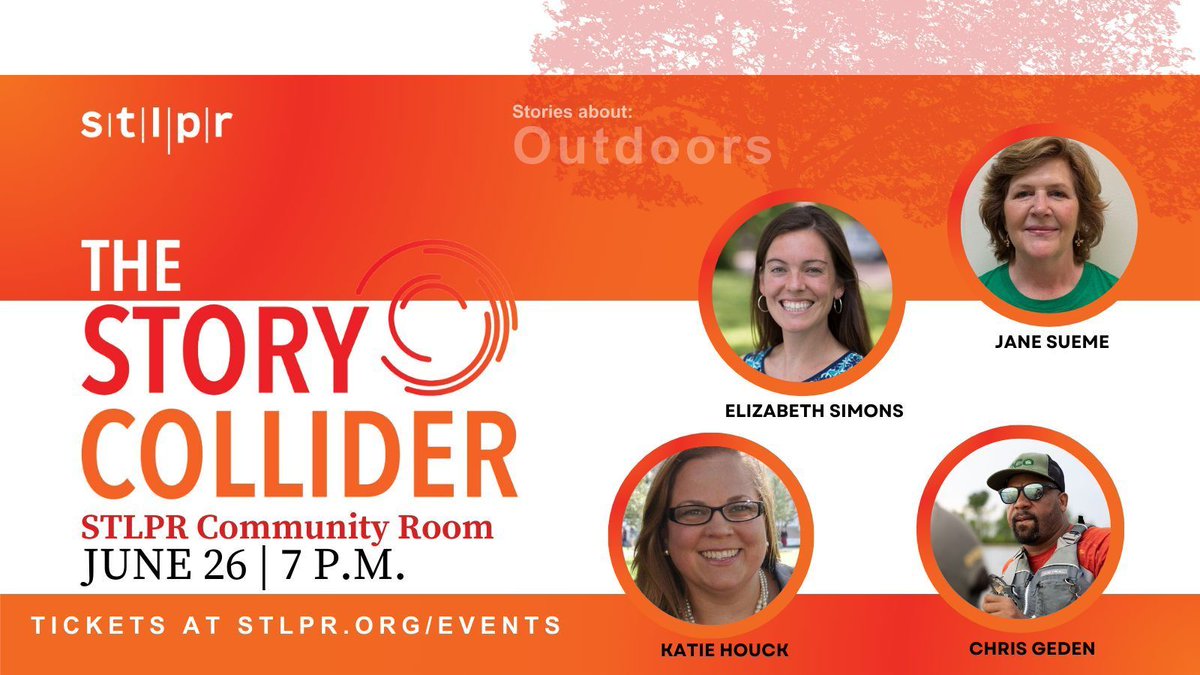 St. Louis Public Radio (@stlpublicradio) on Twitter photo At the June 27th Story Collider, discover the ways being outdoors can helps us find our inner selves. With Elizabeth Simons of <a href="/GreatRiversSTL/">GreatRivers Greenway</a>, June Sueme of Saint Louis Beekeepers, Katie Houck of Urban Harvest STL, and Chris Geden of <a href="/RCOutdoorsSTL/">River City Outdoors</a> 🎟️ buff.ly/3QsZb2S At the June 27th Story Collider, discover the ways being outdoors can helps us find our inner selves. With Elizabeth Simons of <a href="/GreatRiversSTL/">GreatRivers Greenway</a>, June Sueme of Saint Louis Beekeepers, Katie Houck of Urban Harvest STL, and Chris Geden of <a href="/RCOutdoorsSTL/">River City Outdoors</a> 🎟️ buff.ly/3QsZb2S