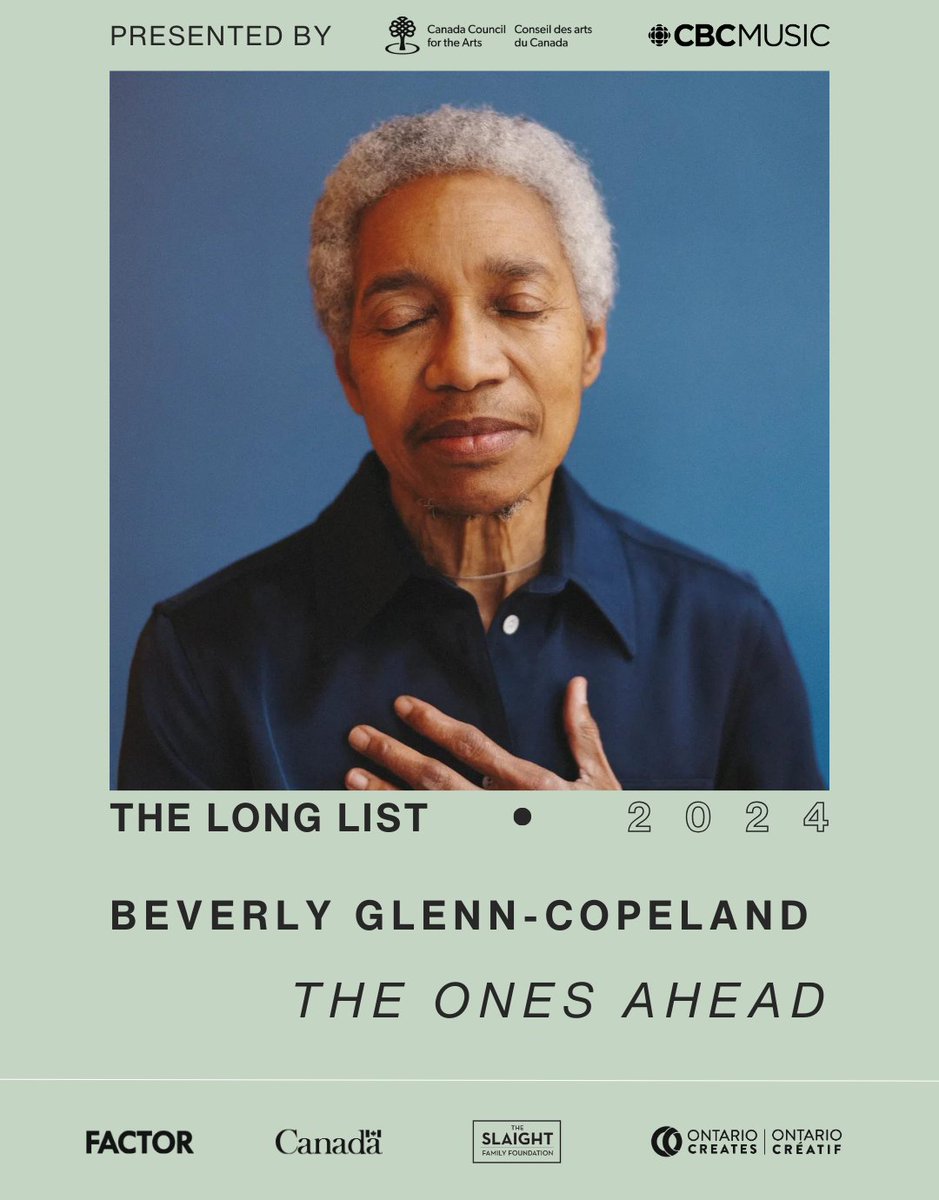 PolarisPrize's tweet photo. Beverly Glenn-Copeland 'The Ones Ahead' has been nominated for the #Polaris2024 #LongList.
Beverly Glenn-Copeland 'The Ones Ahead' est en nomination sur la #Longueliste du #Polaris2024.
@Conseilartscan @CanadaCouncil
#FACTORFunded https://t.co/guECOyq4MY