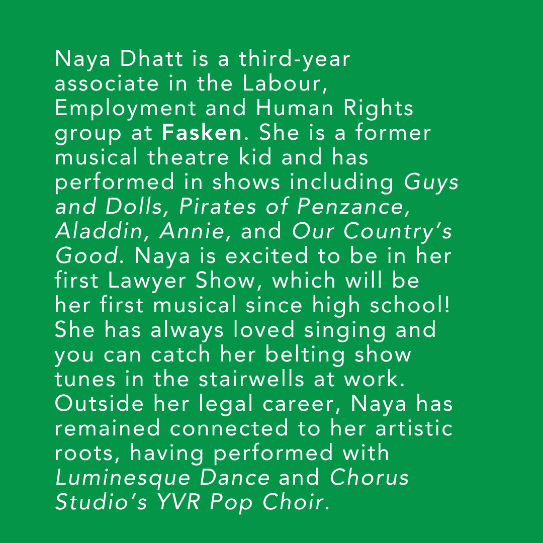 LawyerShow's tweet photo. ⭐️Meet the Lawyer Show 2024 performer Naya Dhatt, proudly supported by this year's Superstar Sponsor Fasken! @FaskenLaw https://t.co/yJCwITm8qs