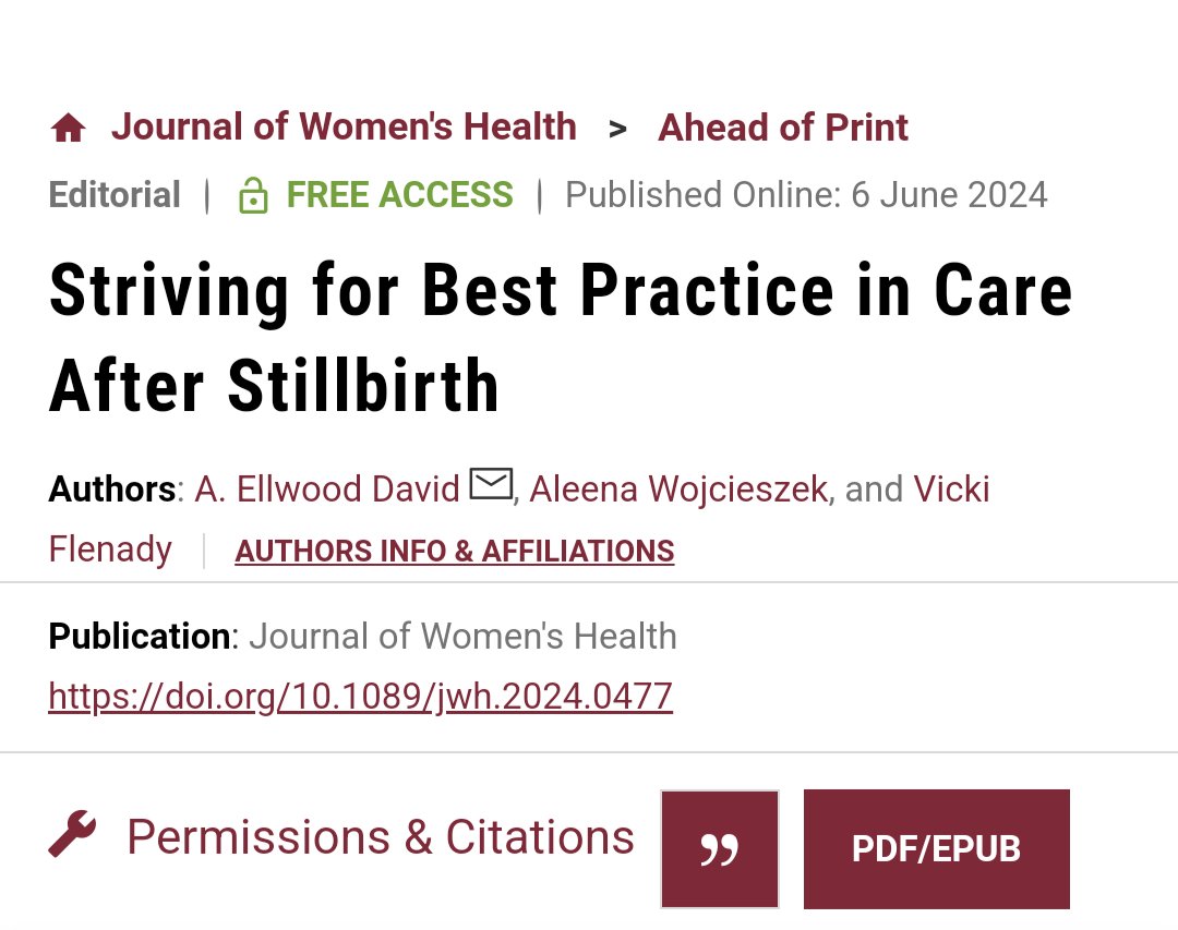 aleenawoj's tweet photo. New editorial on striving for best practice in care after #stillbirth by @GUDeanofMed, @VickiFlenady and me.  Open access at @LiebertPub via 🔗https://t.co/Stxq17gs3A

Ping @CREStillbirth @mypsanz @ISAStillbirth https://t.co/71z4YEb566