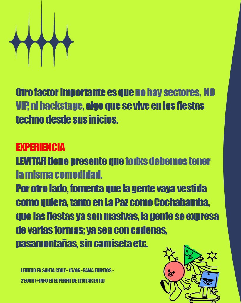 RollHouseBo's tweet photo. ⛓️🔗LEVITAR 🔗⛓️

Este sábado es la primera edición de #Levitar en Scz, te dejamos info para que te animes a ser parte del público 😈

Uno de los djs que toca en esta edición hizo set para #RHBO, escúchalo aquí: https://t.co/EWfAPyWjAc https://t.co/CA7A50F77t