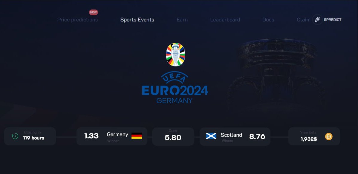 niteplay2's tweet photo. Coming to #PulsePredict - EURO 2024!
Wager on over 50 tournament matches with 19 accepted tokens on #PulseChain
#euro2024 ⚽️🪙⚽️
https://t.co/8ZYIsicRjx https://t.co/yMAL8xYKQj
