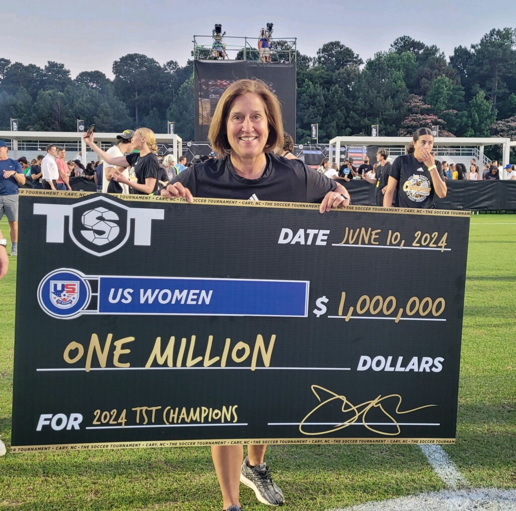 CONGRATS to <a href="/DrColleenHacker/">Colleen Hacker, Ph.D.,FNAP</a> and <a href="/USWomenTST/">US Women</a> on an amazing win last night! FIRST TST women's championship AND first $1,000,000.00 equal prize money for the TST 7v7 World Champions of both the women's and men's brackets! 👏👏👏