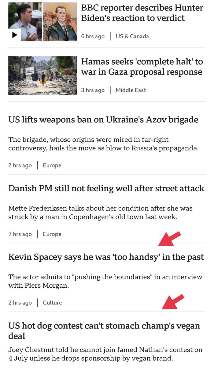 ThePixiePress's tweet photo. @LucyLetbyTrials @BBC @thetimes I'm impressed that the BBC'S main stories.. at least here in Aus this morning.. include Kevin Spacey admitting to being 'too handsy' &amp; some riveting controversy regarding a US hot dog champion.. Not a single mention of #LucyLetby. Interesting &amp; depressing in equal measure. https://t.co/UJLoxifdrG