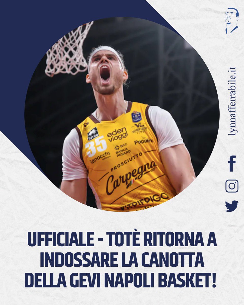 AndreaCapaldo94's tweet photo. UFFICIALE - Leonardo #Totè ritorna a indossare la canotta della GeVi Napoli Basket @basket_napoli❗️👉🏻 https://t.co/zSfWcax0kh

🔙🌋⛹🏻‍♂️ #LBASerieA https://t.co/fNBYTN5lLs