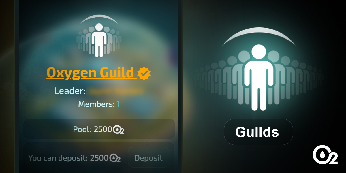 oxygen_miner's tweet image. Now you can join guilds! These are closed guilds accessible only through an invite code. To obtain an invite code, you can request it in our chat or find one in the communities of our friends at Crypto Wolf and Coin Explain.
Guild Mechanics:
By joining a guild, you can…