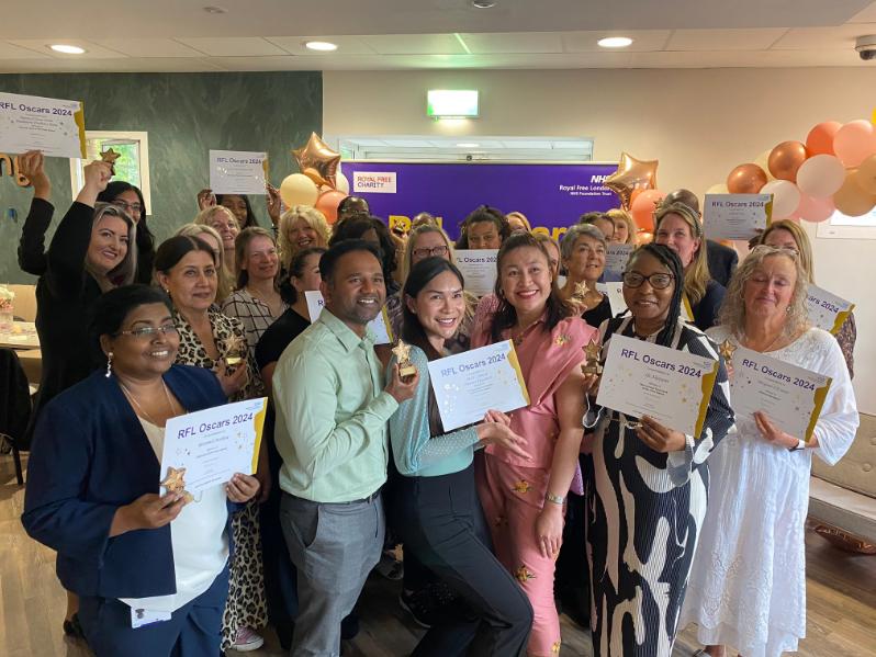 RoyalFreeNHS's tweet photo. Congratulations to all our #RFLOscars winners at Barnet Hospital, kindly supported by @RoyalFreeChty! Staff in a range of services and departments were recognised for their outstanding achievements over the past 12 months. We will soon share details of every winner on our channels!๐ฅณ