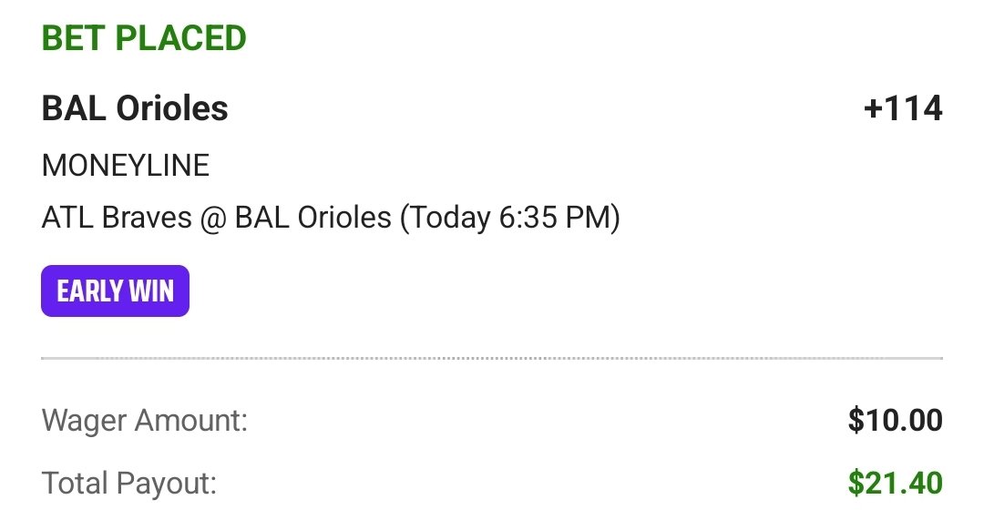ChefBetLocks's tweet image. #DraftKings
Up 2 Early Win

#LFG Orioles +114

Plenty of games to choose from today and I'm going with the Orioles. They've been on the ball consistently and I think they can do it again tonight at home. 

#GamblingTwitter #GamblingX
#PrizePicks