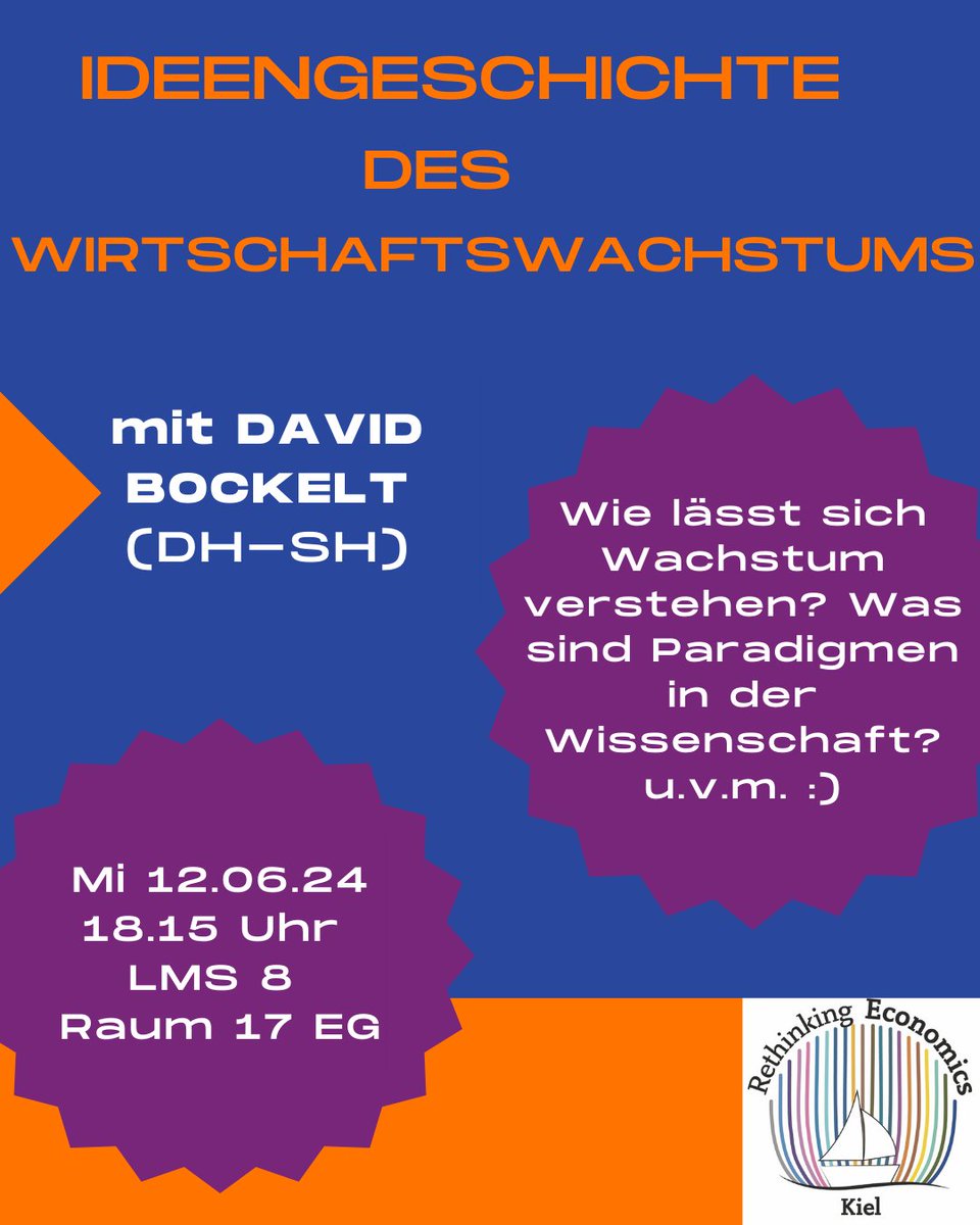RethinkEconKiel's tweet photo. David Bockelt gibt uns eine Einführung in die Ideengeschichte des Wirtschaftswachstums und behandelt dabei auch zahlreiche Fragen und Konzepte rund um ökonomische Wachstumsverständnisse, wissenschaftliche Paradigmen sowie der Rolle von Ideen und Kultur.

Kommt gerne vorbei! https://t.co/co6APra3vl