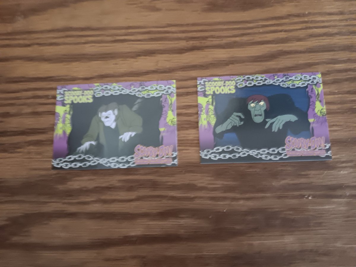 kidwell_sean2's tweet image. Scooby-Doo Spooks 21 Wolfman( A Gaggle of Galloping Ghosts) &amp;amp; Scooby-Doo Spooks 28 The Creeper (Jeepers, It's the Creeper) from Inkworks Scooby-Doo! Mysteries And Monsters Premium Trading Cards #tradingcardtuesday