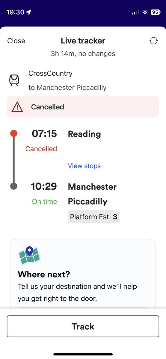 TimBurden03's tweet photo. @CrossCountryUK - is the 715 definitely cancelled tomorrow?? https://t.co/Ud3CTC8Qp9