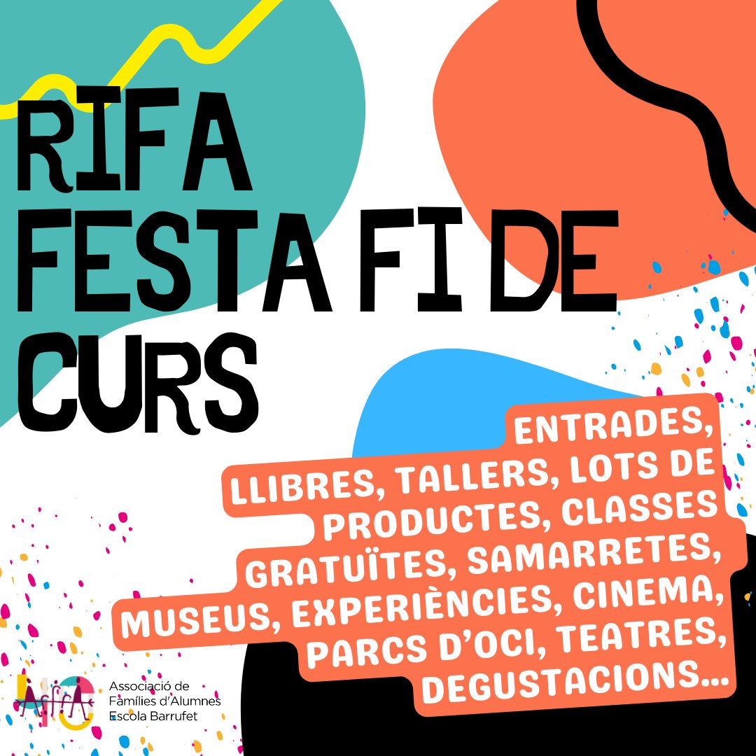 AfaBarrufet's tweet photo. 📣📣Divendres 14 juny és el gran dia! 📣📣
La Barrufafesta ja és aquí i la BarrufaRifa tambe💫
Des de la comissió de Rifa us informem que ja tenim + de 15 lots preparats que us encantaran!

I el més important🚨🚨🚨🚨🚨 col·laborant amb la Rifa, tambe feu possible la festa ! 🚀🚀 https://t.co/NHJ3aCThs9