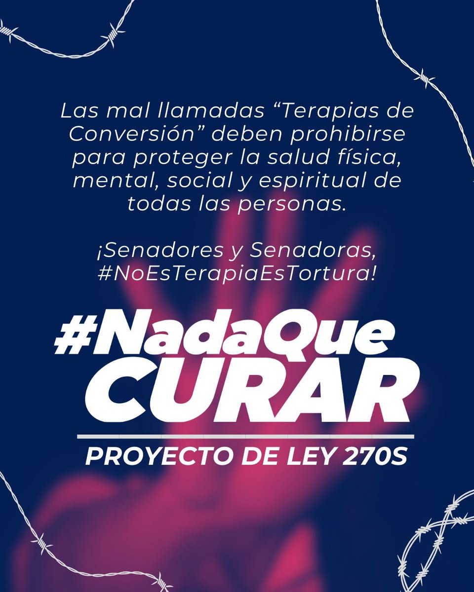 EstebanH_'s tweet photo. Prohibir la tortura es hoy una posibilidad y un deber del Senado. Las abominables “terapias de conversión” deben ser erradicadas. No más. 

#NadaQueCurar 🌈 🇨🇴 https://t.co/wqyJ7D6Ov7