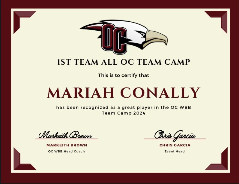 ConallyMariah's tweet photo. Had a great time @OC_WBB Elite Team Camp, Thank you for the opportunity and recognition!!  @CoachCG_OC @CoachMRB4 @CoachAdvocate21 @LadyIrishhoops1 https://t.co/k10c7HkPp8