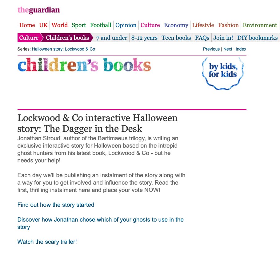 EdLatham's tweet photo. I expect most people have seen this, but just in case it's useful β here's the original Guardian web page for The Dagger in the Desk, part 1! You can still see the reader polls that guided the story in 2013!
https://t.co/3cWm6IOsbb
#SaveLockwoodandCo
#LockNationPride https://t.co/YeEx5gcLa5